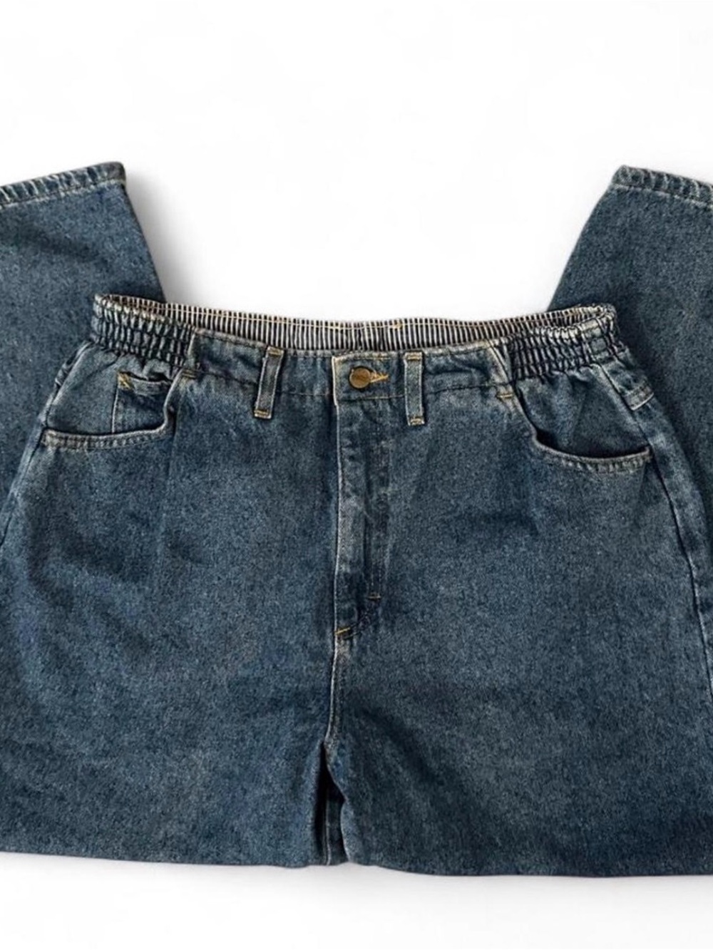 L.L. Bean Women's Blue Elastic-Waist Relaxed Jeans